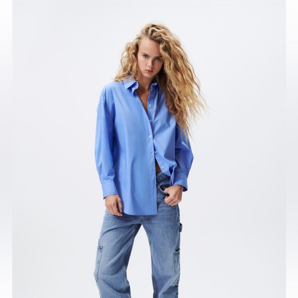 NWT Zara Poplin Shirt with Pocket